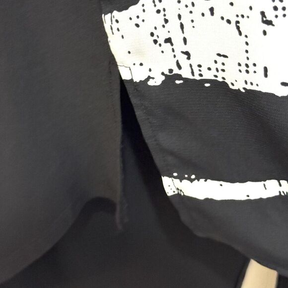 IC by Connie K Shirt Womens Large Black White Striped Oversized Tunic Made USA - Picture 4 of 6